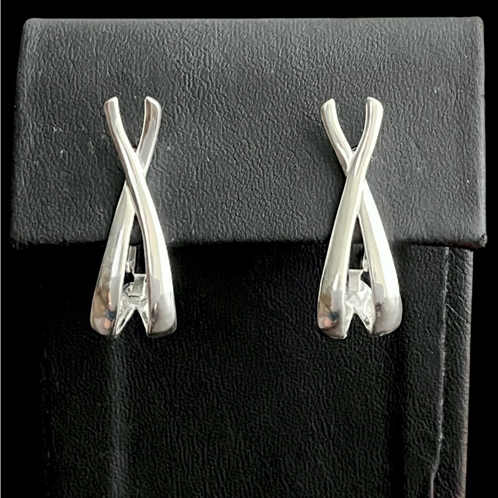 Sterling silver Contemporary X earrings